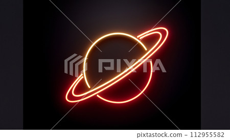 saturn neon sign 112955582