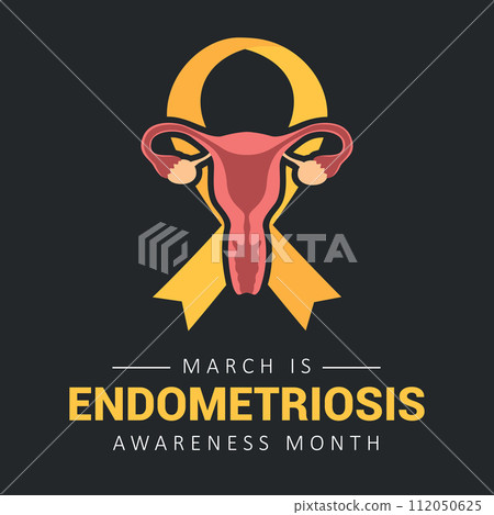 national endometriosis awareness month march info graphic vector illustration 112050625