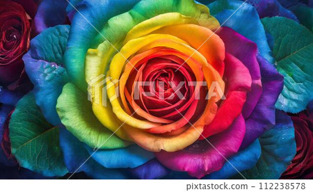 Rainbow rose 112238578