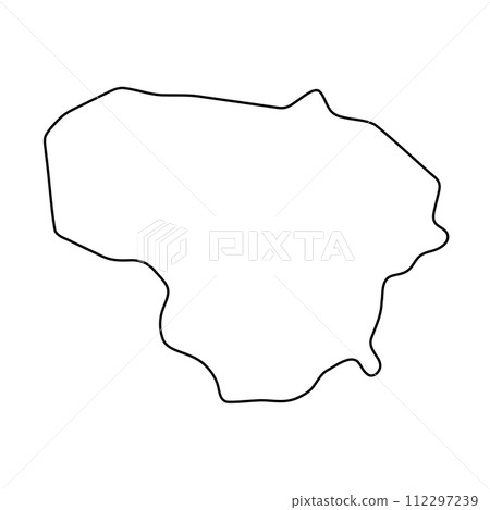 Lithuania country simplified map. Thin black outline contour. Simple vector icon 112297239