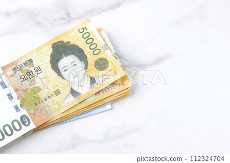 Korean currency, Won KRW banknotes 112324704