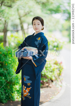 A woman wearing a formal kimono 113492541