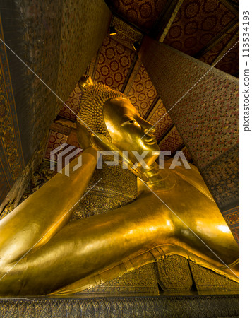 Reclining Buddha at Wat Pho, Bangkok, Thailand 113534193