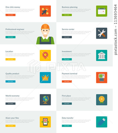 Website Headers or Promotion Banners Templates and Flat Icons 113693464