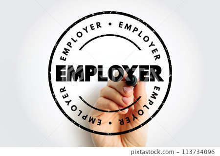 Employer text stamp, concept background 113734096