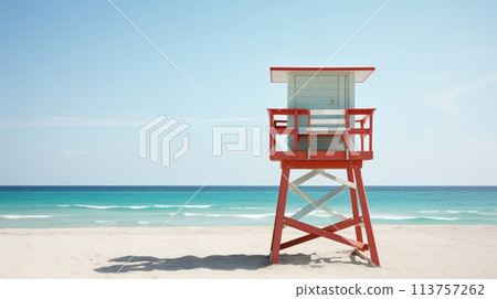 Lifeguard tower for patrolling the beach.AI Generated 113757262