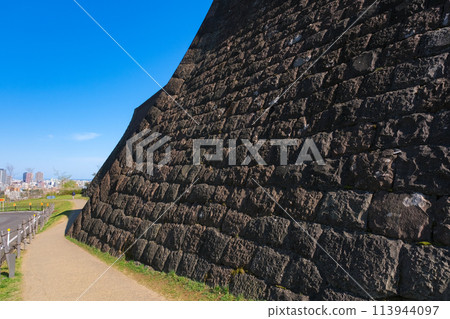 Sendai Castle, Sendai City, Miyagi Prefecture, north wall of the main citadel 113944097