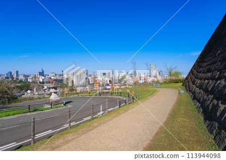 Sendai cityscape as seen from Sendai Castle, Sendai, Miyagi Prefecture 113944098