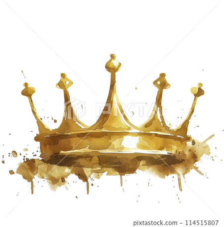 A Watercolor Painting of a Golden Crown 114515807