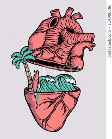 The beach in my heart illustration 114906580