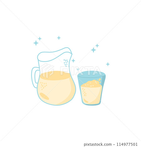 hand drawn breakfast fresh milk 114977501