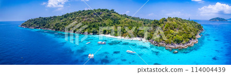 Aerial view of Similan island in Phang Nga, Thailand 114004439