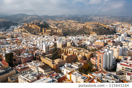 Aerial panoramic view of Almeria city 115643284