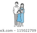 Illustration of 4 people family 115022709