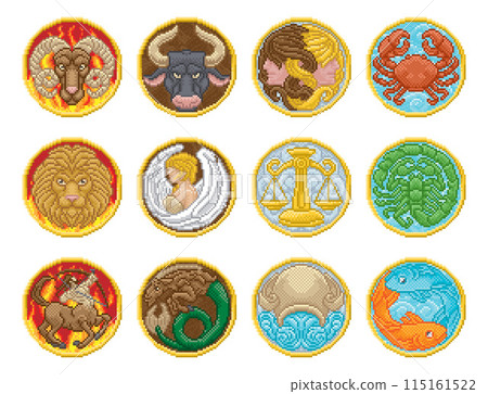 Zodiac Horoscope Pixel Art Astrology Star Signs 115161522