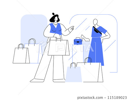 Shopaholic isolated cartoon vector illustrations. 115189023