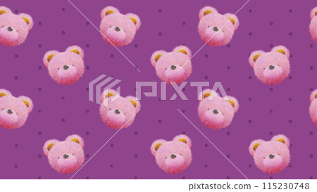 Pop cute bear illustration repeat pattern 115230748