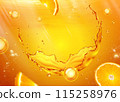 3D Fizzy orange liquid background 115258976