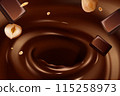 3D Silky chocolate sauce background 115258973