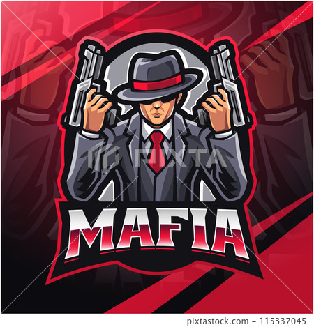 Mafia esport mascot logo design 115337045