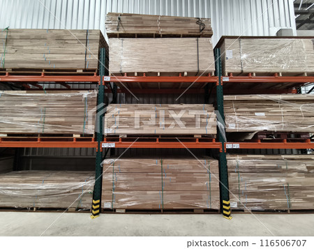 Warehouse with shelves and boxes in the shopping mall for retail 116506707