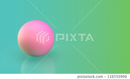 The pink ball on green background  image 3d rendering. 116550998