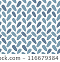 Seamless knitted fabric pattern illustration (blue) 116679384