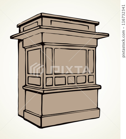 Shop stall. Vector drawing kiosk 116732341