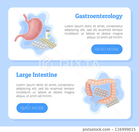 Medical Web Banner Design with Hospital Object Vector Template 116999015