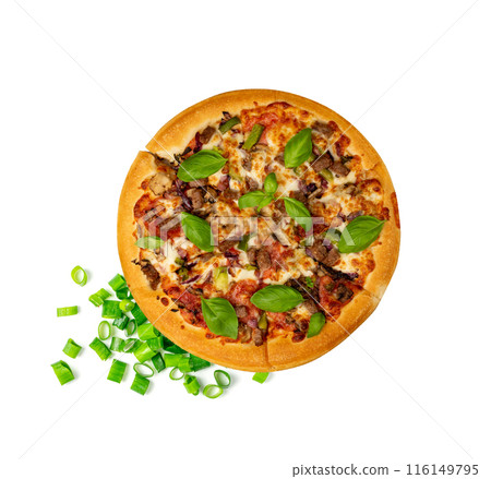 Traditional Italian Supreme Pizza with Meat Mix 116149795