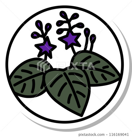 Sticker-style circular mini Hanafuda cards - Shiwasu, Paulownia, December, Paulownia linden 116169041