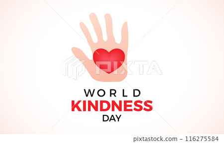 World Kindness Day. Health Care concept Greeting card, poster, Ribbon, banner, Vector Template. 116275584