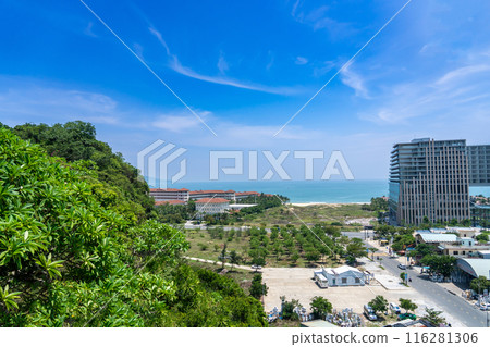 Non Nuoc Beach seen from the Marble Mountains of Da Nang, Vietnam 116281306