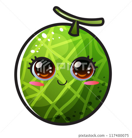 gradient smiling melon cartoon sticker 117480075