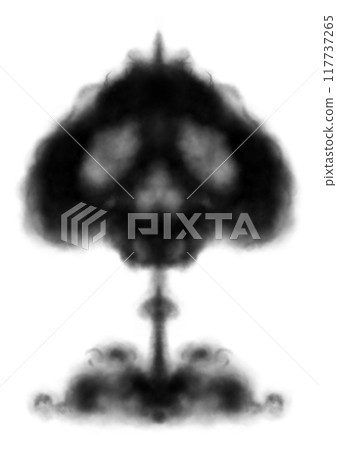 Skull-shaped black smoke rising 117737265