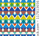 Colorful geometric seamless background knitted pattern (blue) 117813656