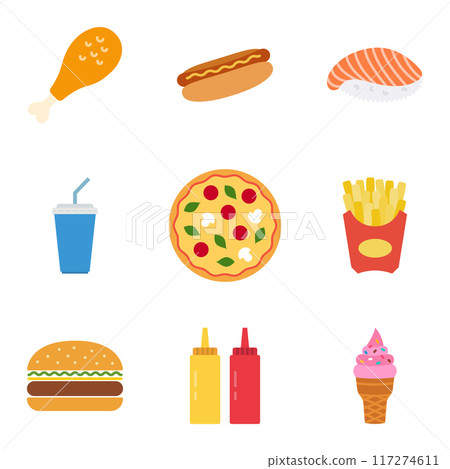 fast food color set 117274611