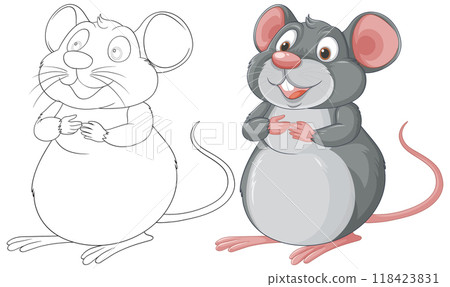 Cute Cartoon Mouse Illustration 118423831