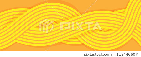 Ramen pattern, vibrant background illustration of asian noodles, ramen, spaghetti, orange background pattern. 118446607