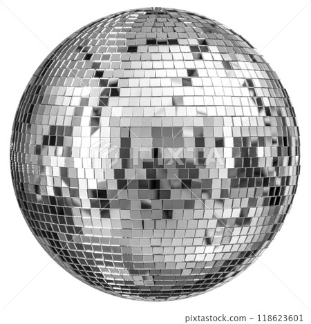 Shiny disco ball reflecting light on transparent background 118623601