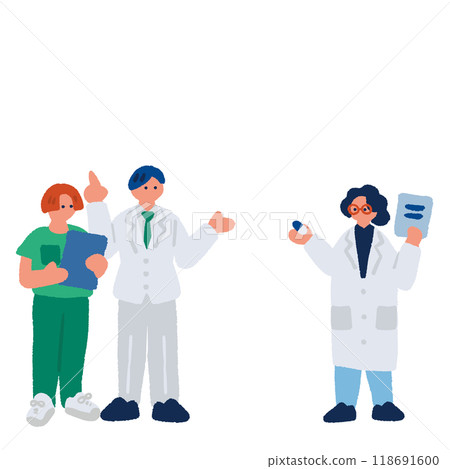 Simple and flat illustration of a medical worker 118691600