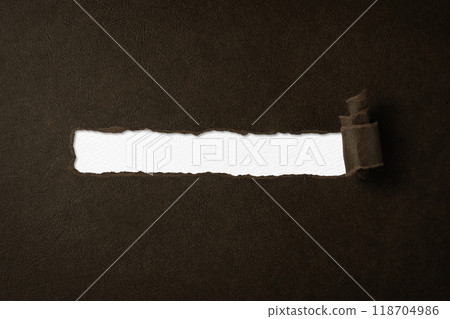 Torn and turned brown paper background frame 118704986