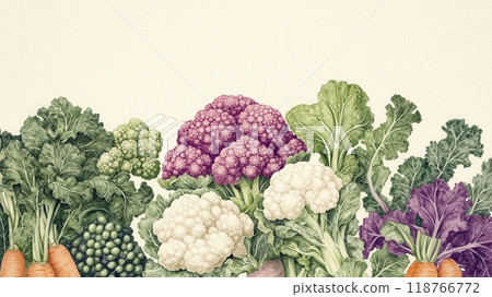 Detailed botanical drawing of vegetable harvest 118766772