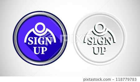 Sign Up Icon Button Set Design Illustration. 118779783