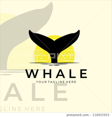 whale tail vintage logo vector illustration design 118935933