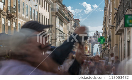 Augusta Street seen with the Triumphal Arch timelapse 118003482