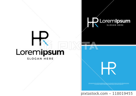 Elegant letter H R business logo vector design template 118019455