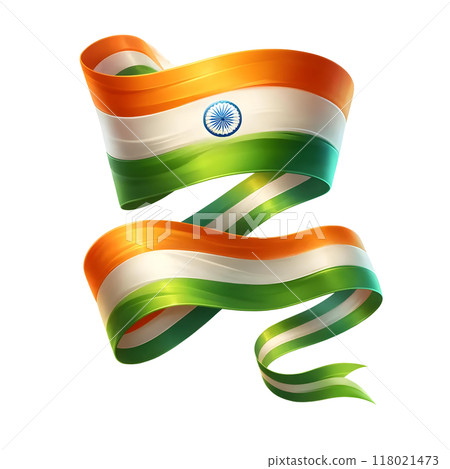 ribbon with Indian flag pattern 118021473