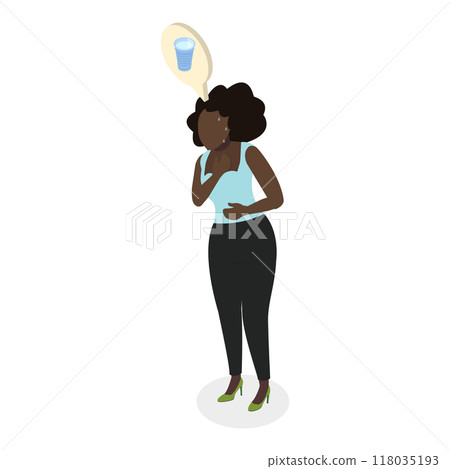 3D Isometric Flat  Illustration of Thirsty People. Item 1 118035193