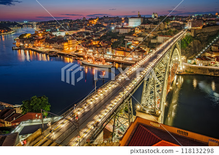 View of Porto city, Portugal in evening 118132298